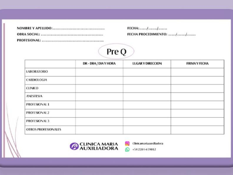 Servicio de PreQ: todo listo antes de tu procedimiento